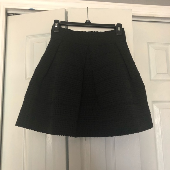 Charlotte Russe Fit & Flare Pleated Skirt Black - Picture 1 of 2